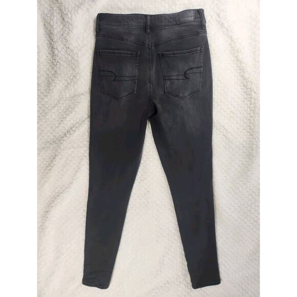 Sz 6 American Eagle Womens Black / Gray Distressed Jegging Skinny Jeans - Picture 7 of 7